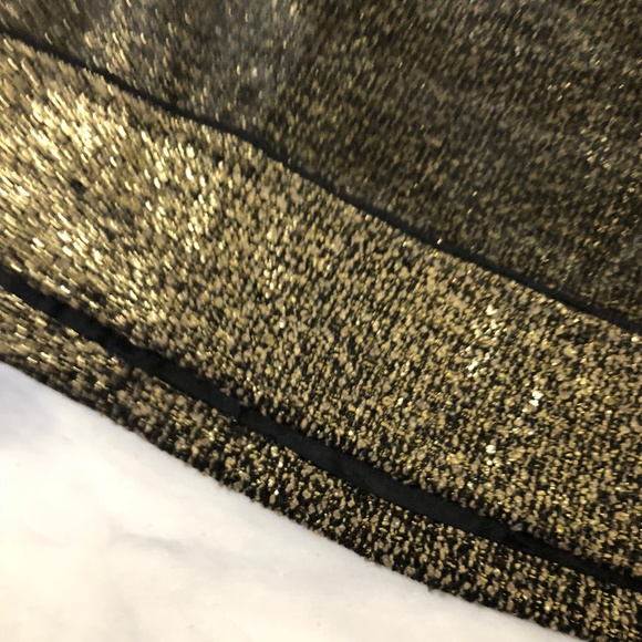 LOFT Black & Gold Mesh Overlay Pencil Skirt - Picture 2 of 8